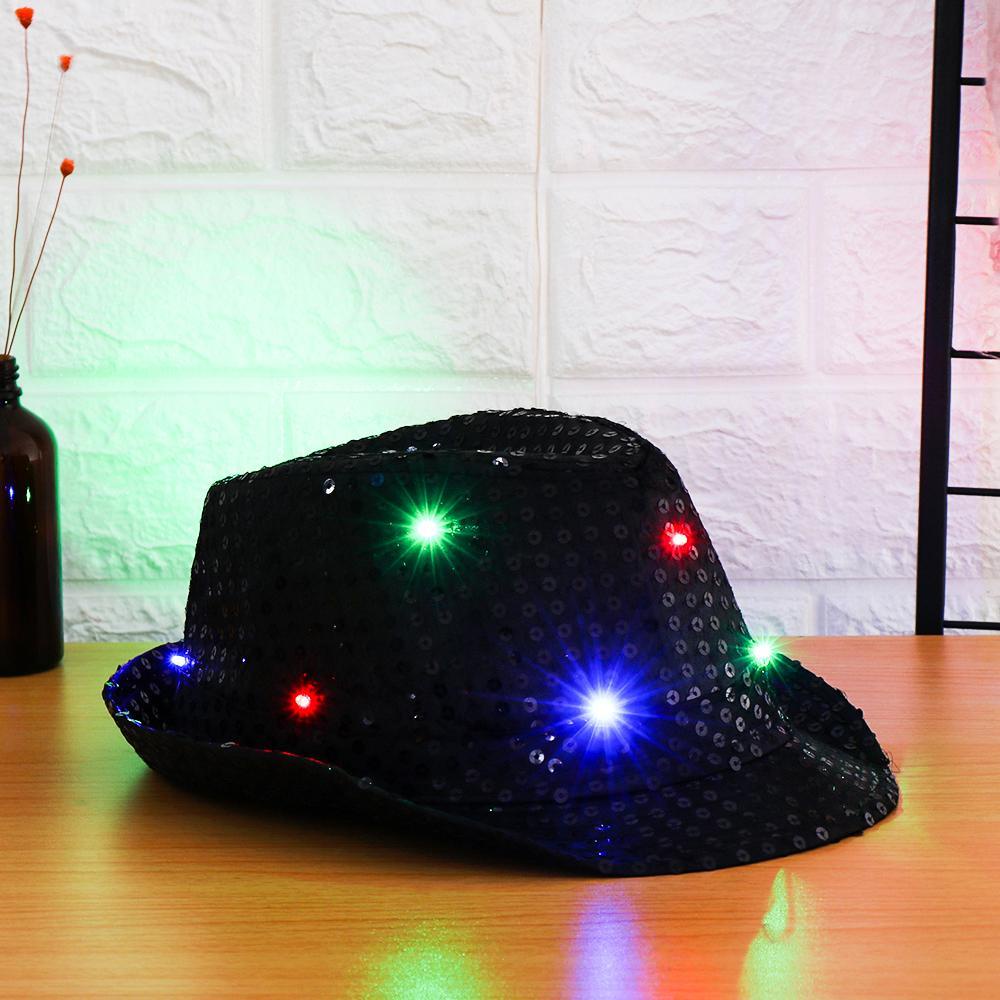 NEXTVN Mũ Fedora Có Đèn Led Nhấp Nháy Thời Trang Mới Cho Tiệc Khiêu Vũ