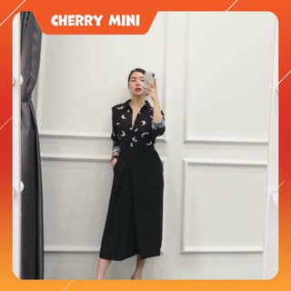 [Sẵn + Ảnh thật] Chân Váy Midi Dáng A Vạt Chéo Hàng VNXK - CV1812 Cherry
