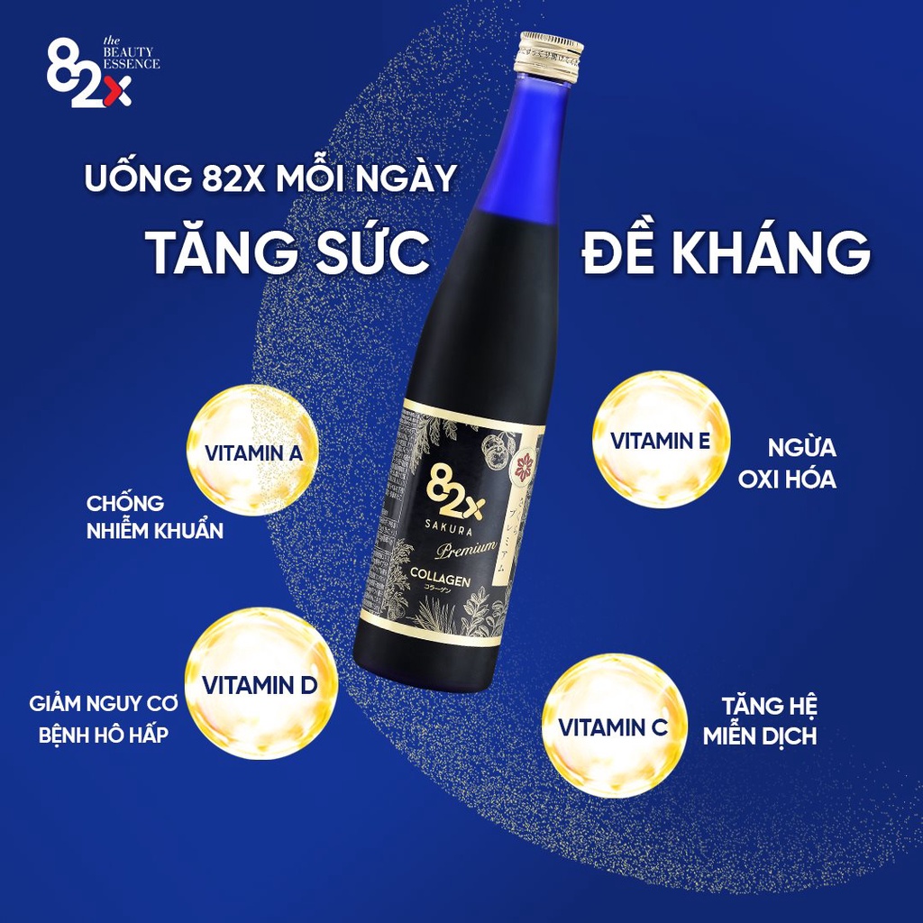 82X COLLAGEN SAKURA PREMIUM (DÒNG CAO CẤP) Dạng Nước 120.000mg Collagen Peptide, Nước Uống Đẹp Da Đến Từ Nhật Bản 500ml