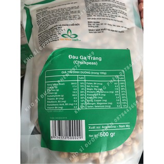 Đậu Gà Trắng Chickpeas, Gói 500Gr