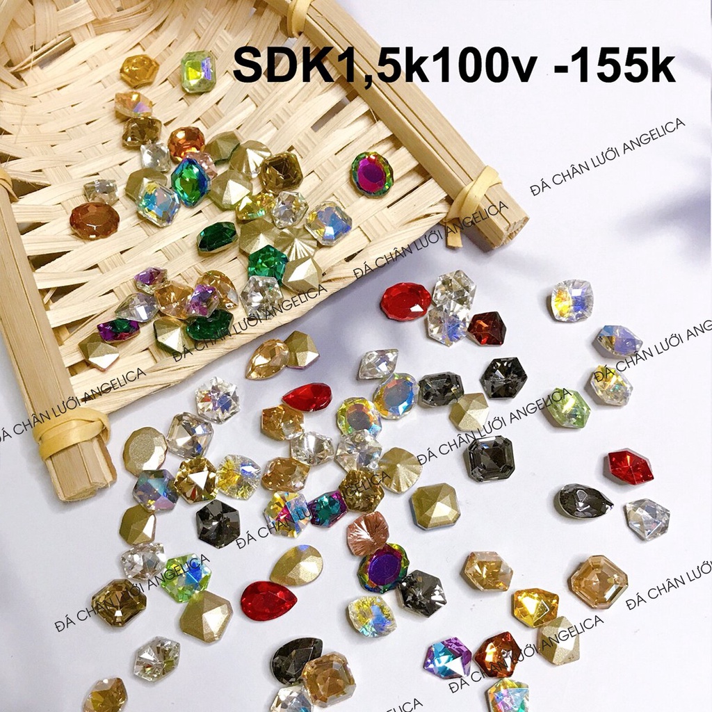 Set Đá Khối Nail Chân Vàng Mix Màu Trang Trí Móng ANGELICA SDK1.5k-100