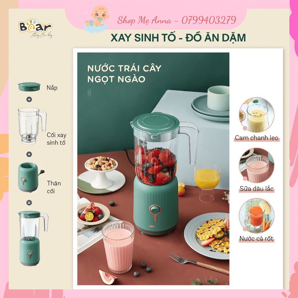 Máy xay đa năng Bear 3in1 BL-B10V2 Chính hãng, 3 cối xay riêng biệt, xay bột, thịt, xay sinh tố,... Bảo hành 18 tháng