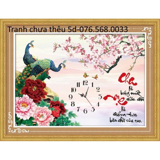 Tranh thêu CHA MẸ 88946 (48x36cm) chưa thêu 5d
