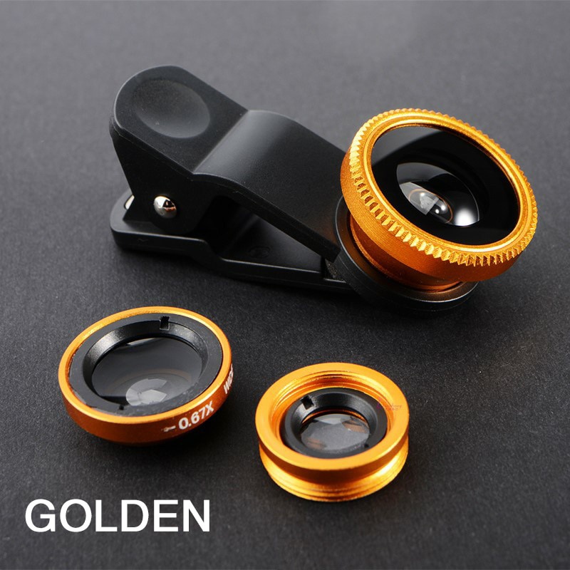 Ống kính 3 trong 1 góc rộng Macro Fisheye kèm kẹp 0.67x cho điện thoại iPhone