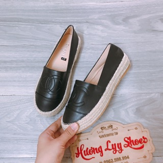 Giày slipon chanel đế cói