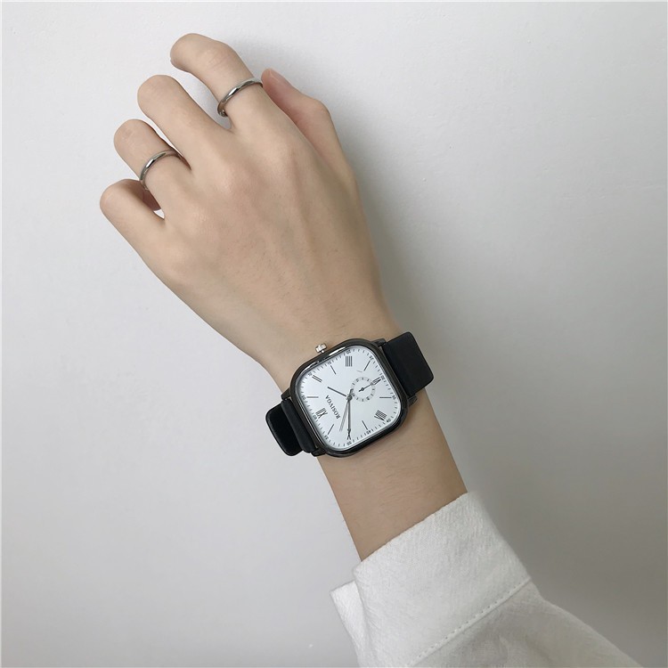 Đồng hồ nữ Rosivga dây da mặt số La Mã kim loại hiện đại trẻ trung | BigBuy360 - bigbuy360.vn