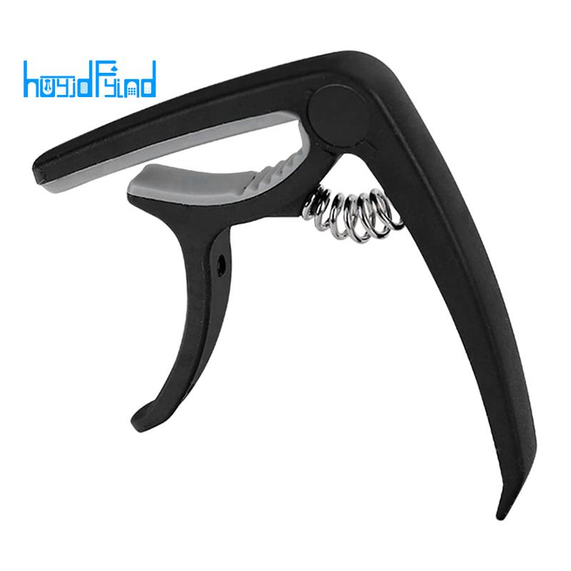 Classic Guitar Capo Silicone Cushion Metal Capo Trigger Guitar Tuned Clip(Black)