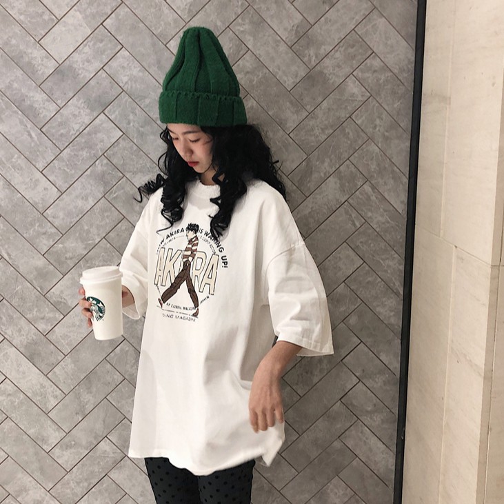 Xiaozhainv Áo thun form rộng tay ngắn thời trang | BigBuy360 - bigbuy360.vn