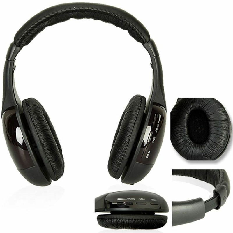 Tai Nghe Bluetooth Hi-Fi Không Dây 5 Trong 1 Cho Tv Dvd Mp3 Pc - Màu Đen | BigBuy360 - bigbuy360.vn