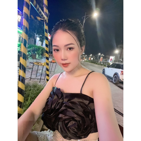 Áo quây Đính Hoa hai dây siêu xinh Hàng Thiết Kế