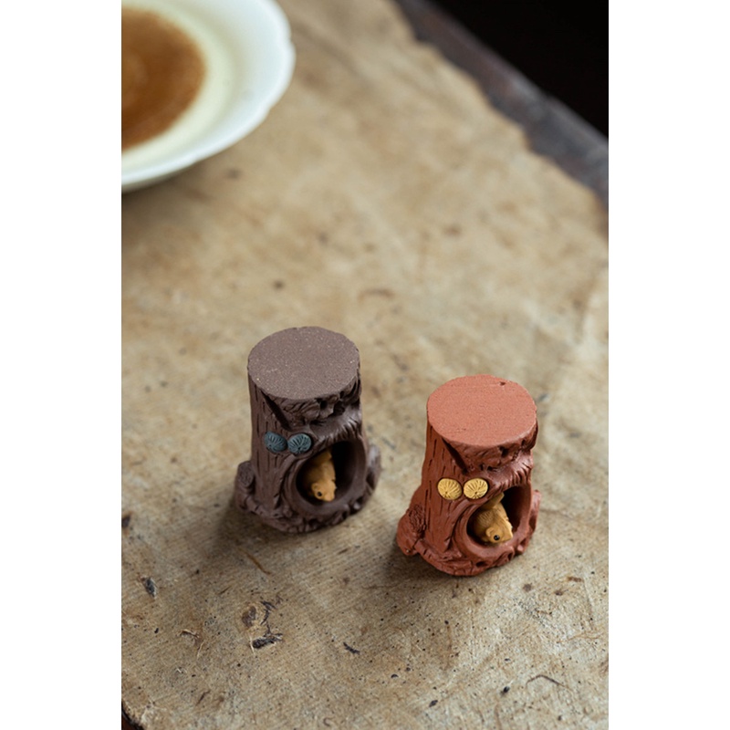 Gác nắp ấm trà, Ấm Tử Sa Hình chú Sóc Gốc Cây (Đồ chơi bàn trà)