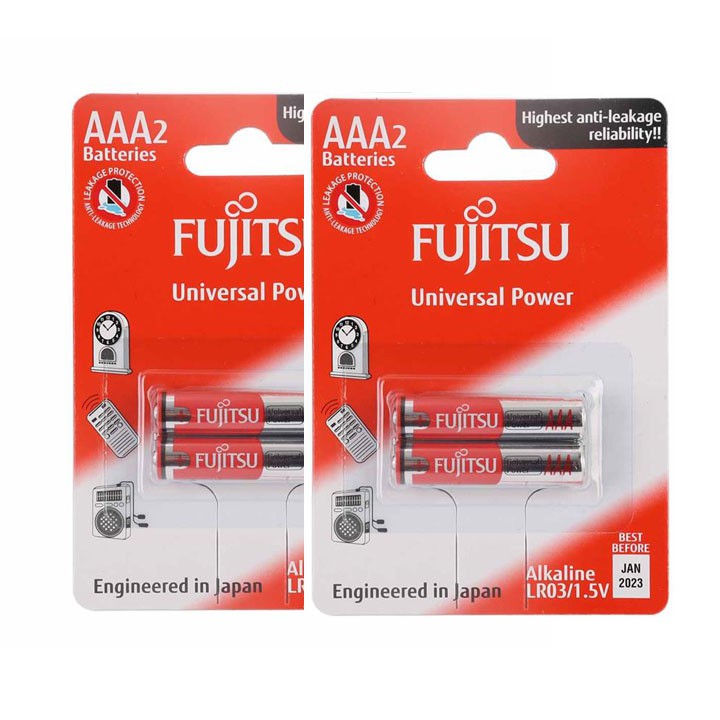 10 Vỉ Pin đũa AAA Alkaline FUJITSU 1,5v vỉ 2 viên.
