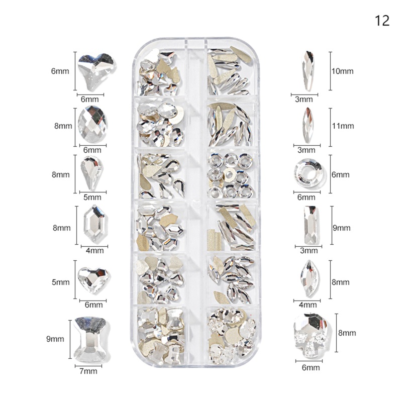 Đá 3D Lấp Lánh Nhiều Kích Cỡ Trang Trí Móng Nghệ Thuật