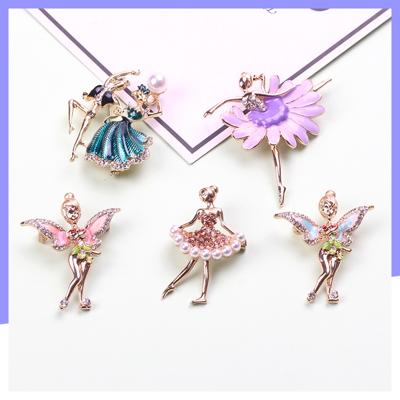 Ghim Cài Áo Hình Thiên Thần Đính Đá Nhân Tạo Thời Trang