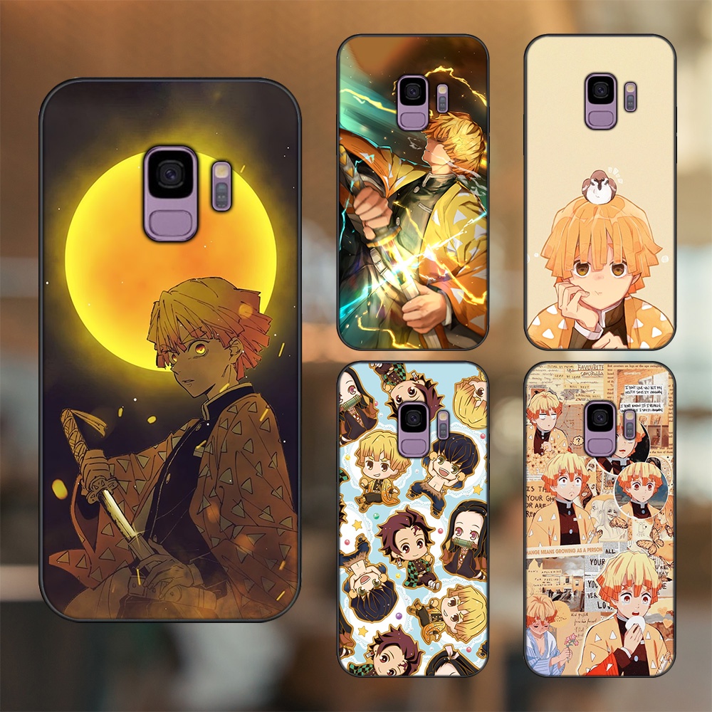 Ốp lưng Samsung S9 viền đen in hình Zenitsu Kimetsu no Yaiba