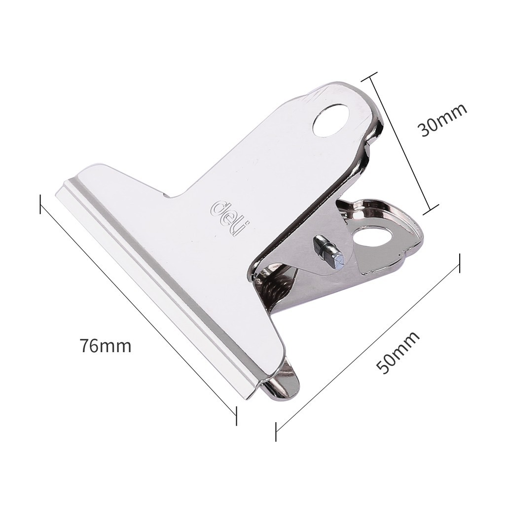 Kẹp 76mm Deli, Bạc - 4 chiếc/túi 9533