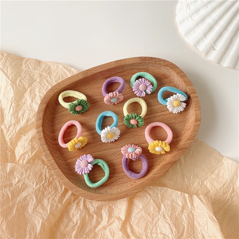 Set 10 chun buộc tóc nhiều màu hoạt tiết hoạt hình