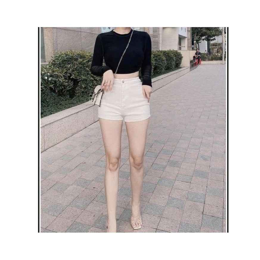 quần short jean hách dáng-siêu co dãn-gen bụng