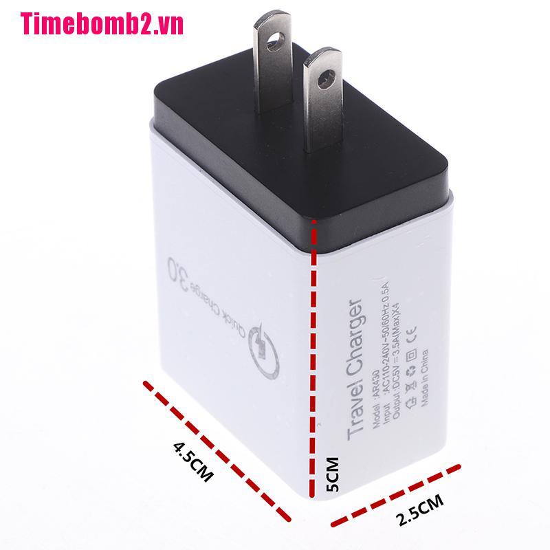 Cốc Sạc Nhanh Usb 3.0 4 Cổng 3a Tiện Dụng