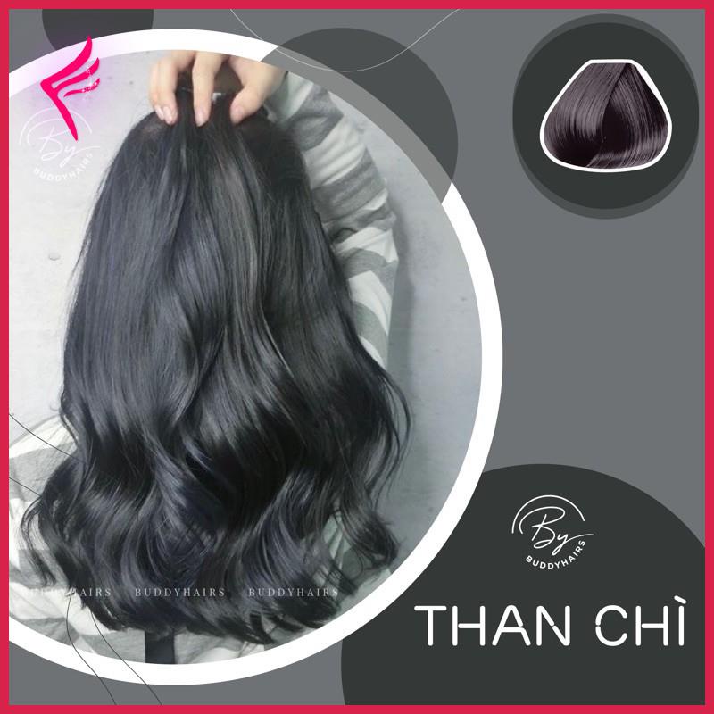 Thuốc nhuộm tóc Than chì không tẩy lên từ nền đen buddyhairs, Bu