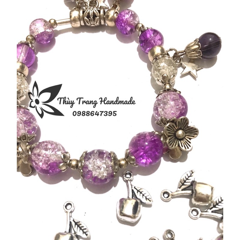 Charm trái cherry trang trí vòng tay, trang sức handmade