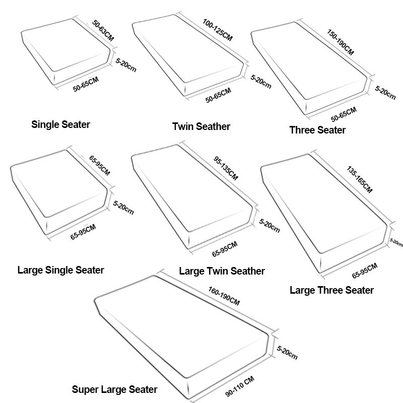 Vỏ đệm sofa vải co giãn lớn 1 / 2 / 3 / 4