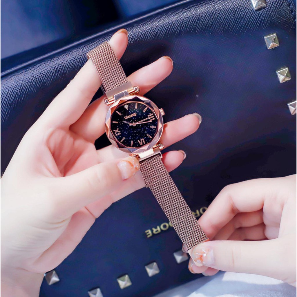 [Quá Đẹp] Đồng Hồ Nữ Dây Nam Châm Dây Lụa Ulzzang U2 La Mã Siêu Sang Chảnh - Hazo