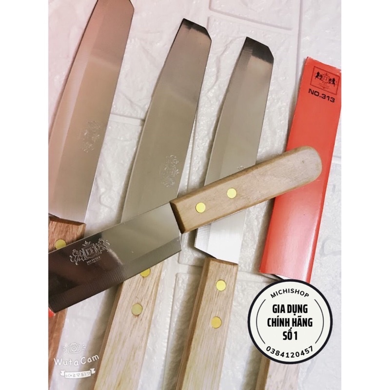 Dao Thái Inox Cán Gỗ Không Gỉ Siêu Sắc, Dao Gọt Hoa Quả, Thái Thịt Siêu Bền