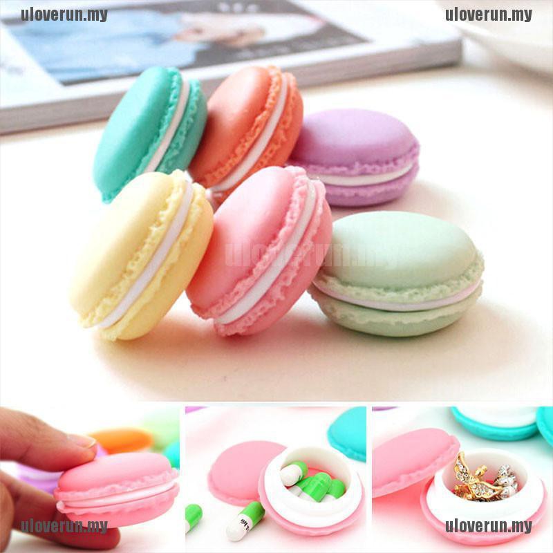 Hộp đựng trang sức/thuốc tạo hình bánh macaron màu sắc dễ thương