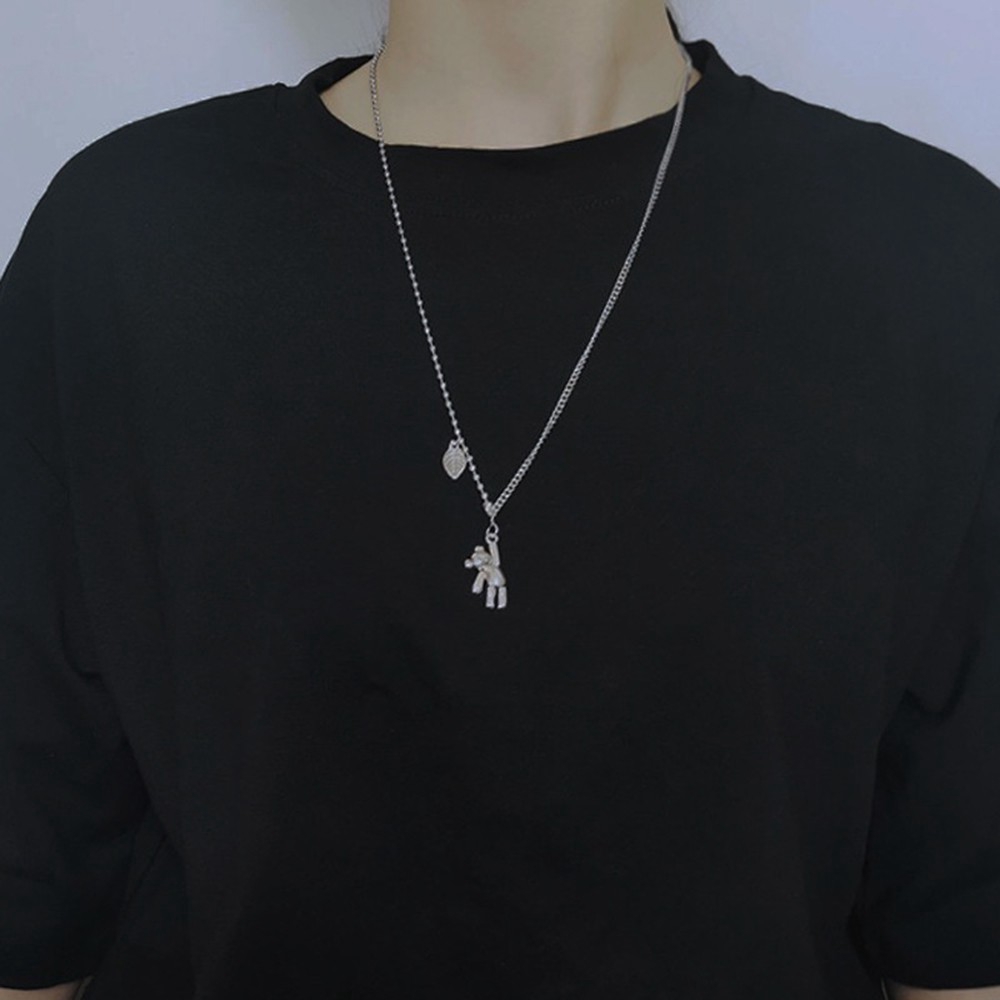 Dây chuyền mặt hình thỏ/gấu tùy chọn thiết kế đơn giản thời trang Hàn Quốc phong cách hip hop dành cho bạn nữ