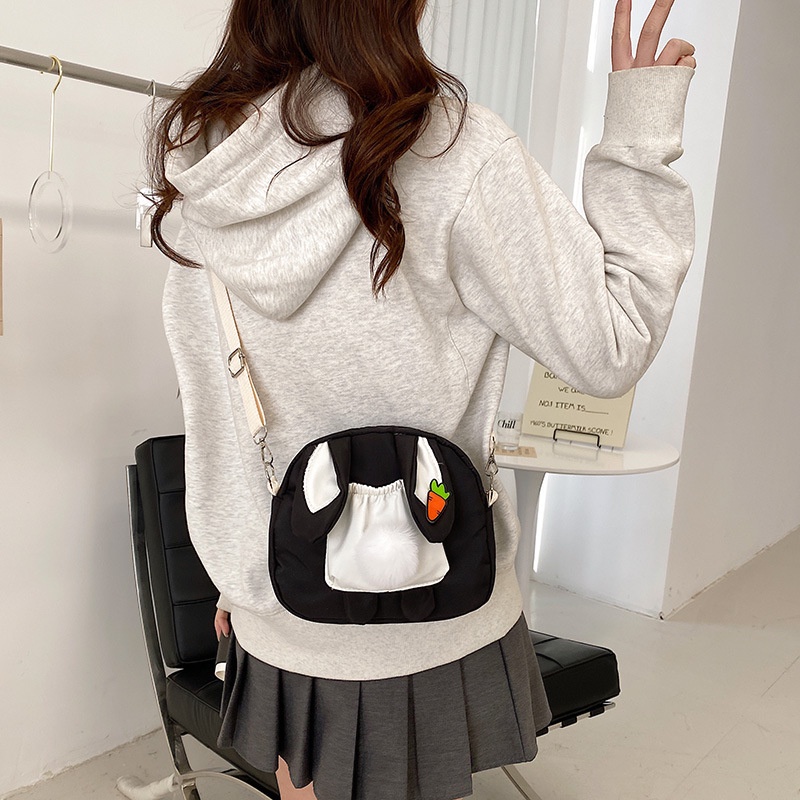 Túi đeo chéo IELGY hình tai thỏ hoạt hình hài hước cho nữ