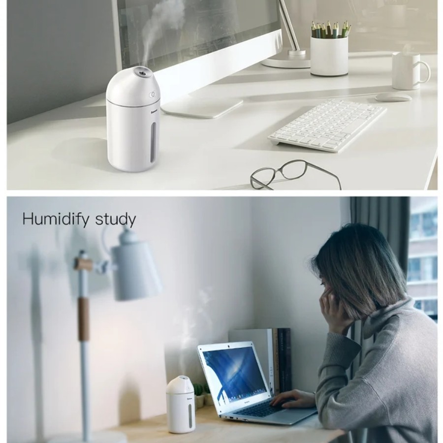 [Chính hãng-Sẵn] Máy phun sương tạo ẩm - lọc không khí mini Baseus Cute Mini Air Humidifier LV087 (320ml, USB 5V) LV087