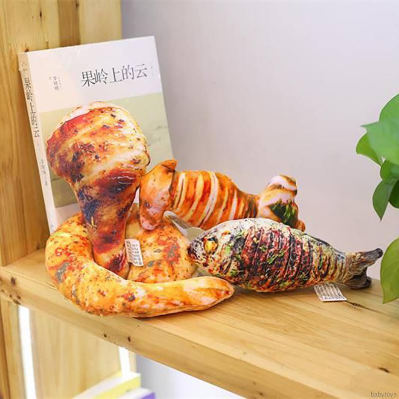 Gối Ôm Hình Đùi Gà / Cá Nhồi Bông Mềm Mại Cho Bé