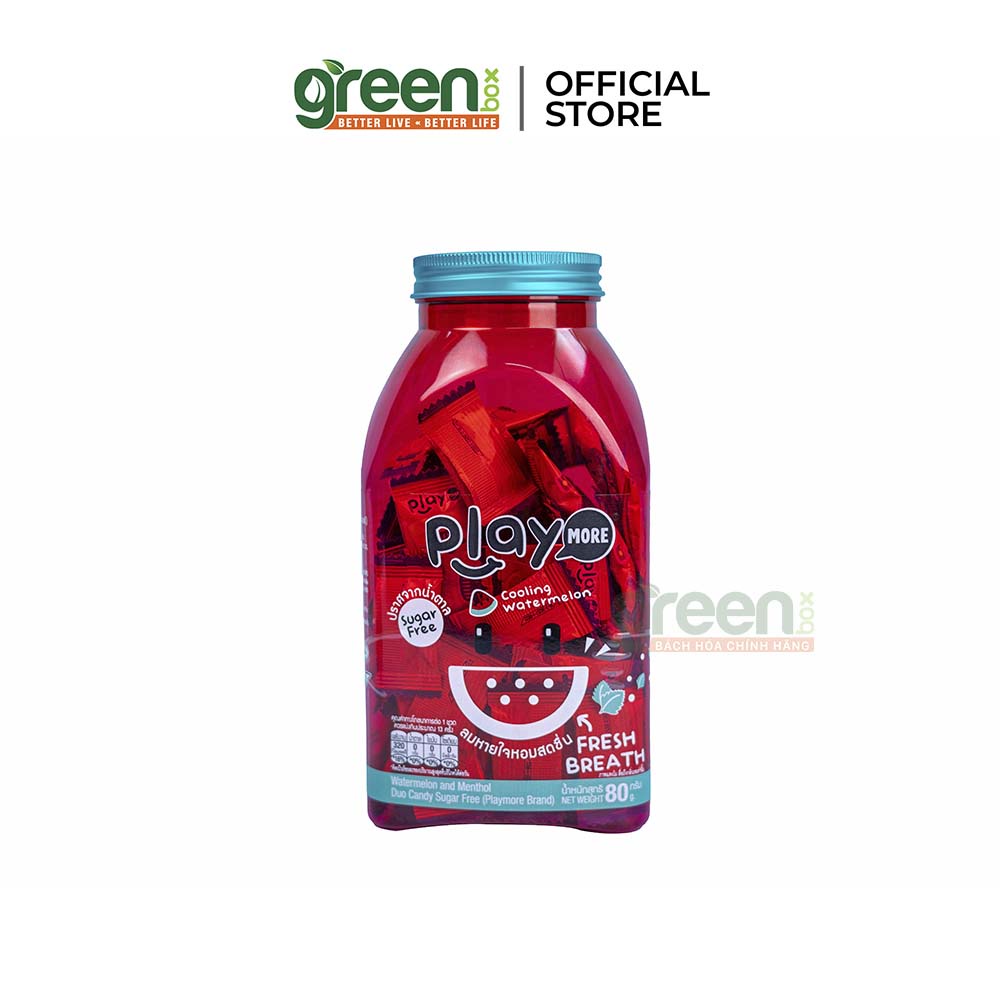 Kẹo không đường hương dưa hấu Playmore hũ 80g