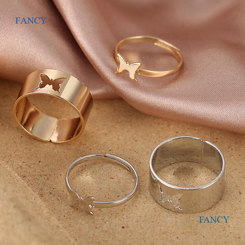 Set 2 Nhẫn Hình Bướm Thời Trang Cho Nữ