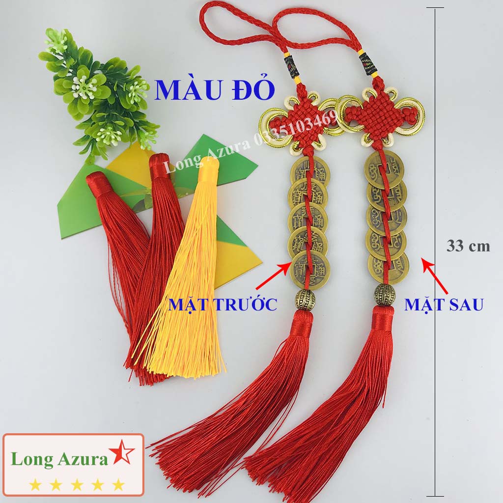 Xâu tiền ngũ đế, xâu 5 đồng xu, tiền xu ngũ đế, đồng thâu, 2.3cm