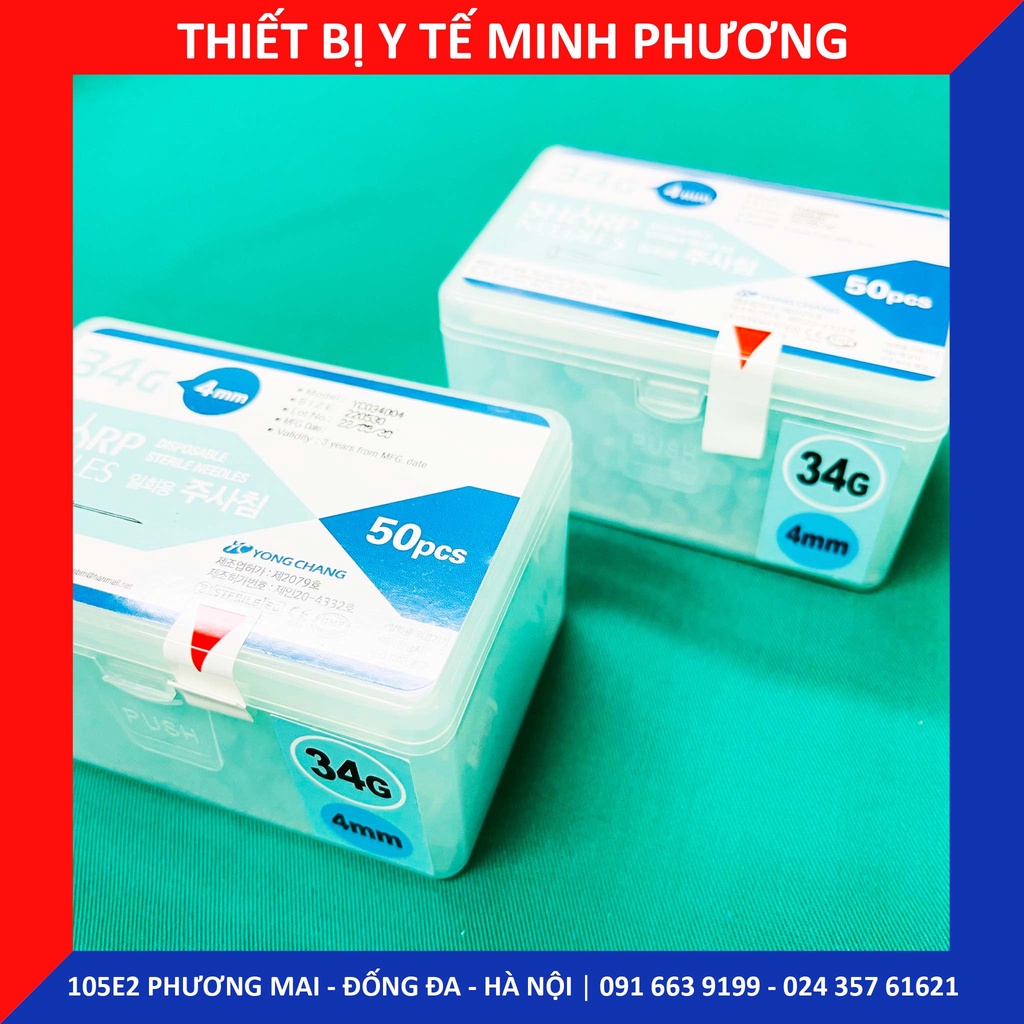Đầu kim tiêm dưỡng chất 32G, 34G hộp 50 chiếc