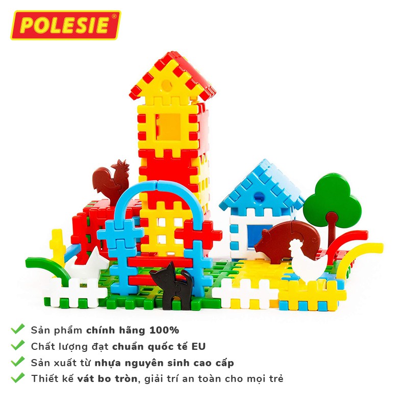 Bộ Lắp Ghép Sáng Tạo Thông Minh Trang Trại 112 Chi Tiết Nhựa Nguyên Sinh Nhập Khẩu Châu Âu CHÍNH HÃNG POLESIE 4864