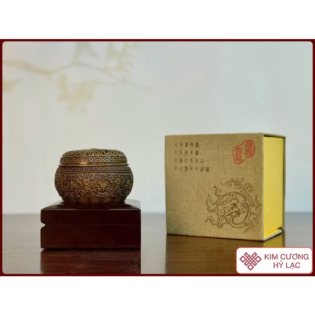 Lư Xông Trầm - Lư Hương Trang Trí Bàn Thờ - Đồ Thờ Cúng Mật Tông [Kim Cương Hỷ Lạc] Mẫu Mới