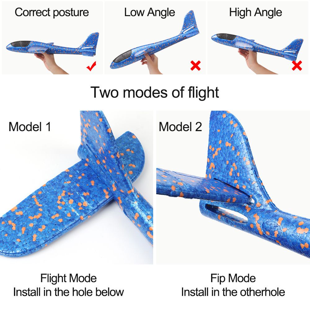 Mô hình máy bay xốp ném tay có đèn LED nhiều màu vui nhộn cho bé