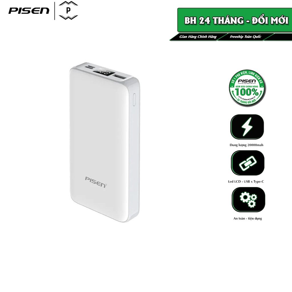 Sạc Dự Phòng Pisen ZO 20000mAh - Ultra - Hàng chính hãng