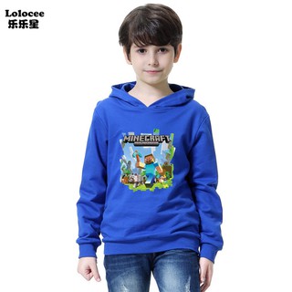 Bé Trai Minecraft Minecraft Minecraft Mỏng Áo Chui Đầu Có Mũ Anime Ranger Hàng Hóa Quần Áo Thể Thao 6-14 Tuổi