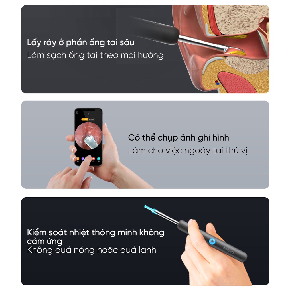 Dụng cụ lấy ráy tai truyền hình ảnh thông minh Bebird R1