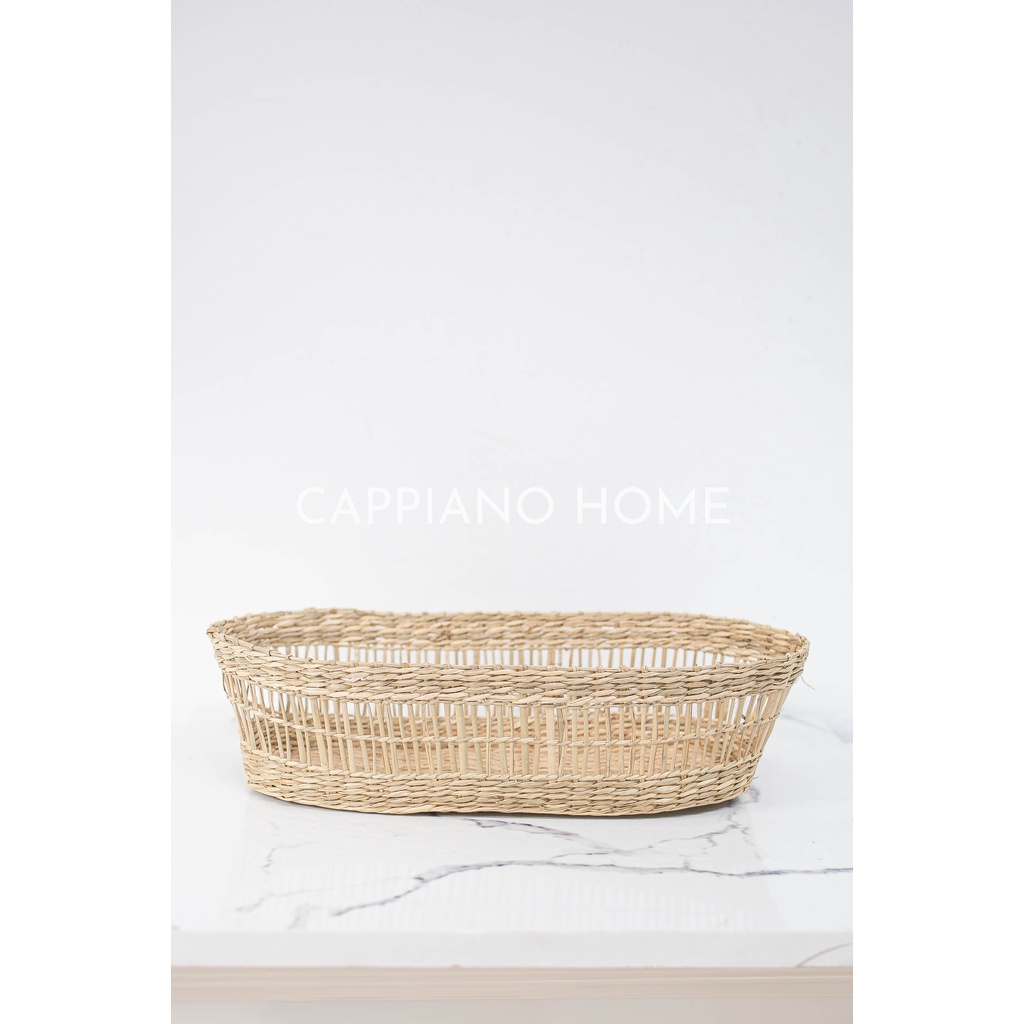 Lót khay cói hình chữ nhật, lót cói đựng bánh mì, hoa quả và bánh mì, đồ khô - Cappiano Home