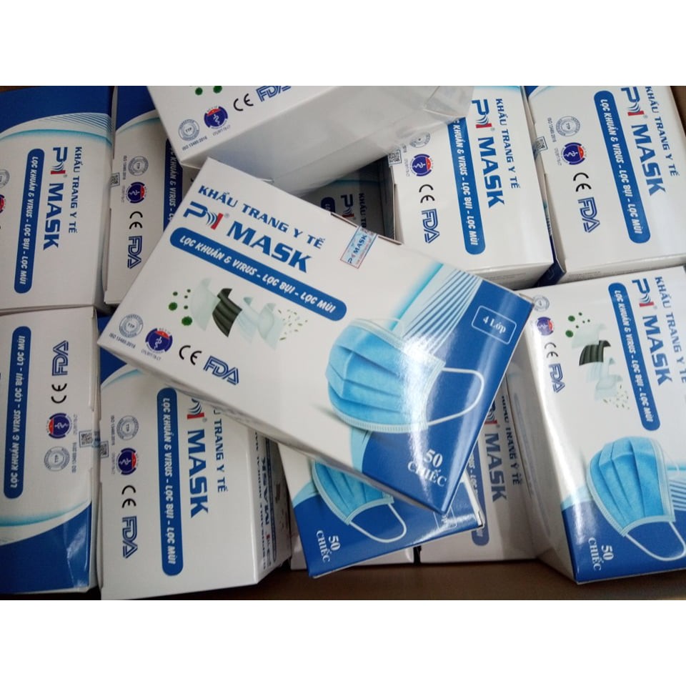 Khẩu trang 4 lớp lọc bụi, lọc mùi hàng Cty CP Quốc tế Thái Bình Dương, hộp 50 cái.