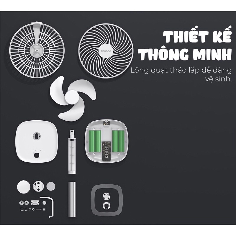 Quạt sạc mini để bàn Yoobao F1 10.000mah