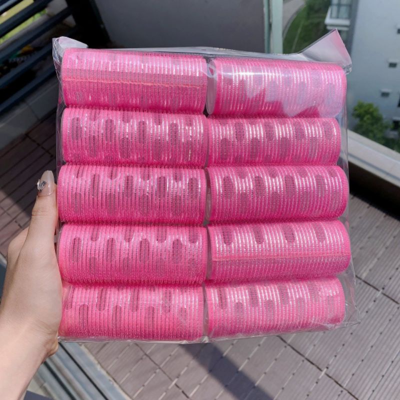 Lô cuốn tóc tự dính lõi nhôm dài 10cm phong cách hàn quốc