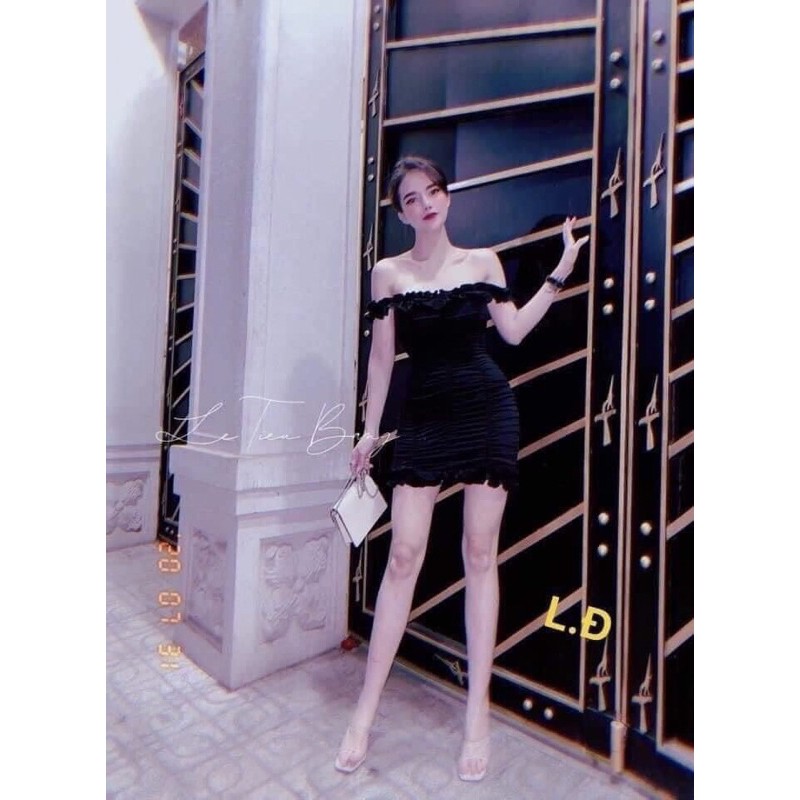 Váy body nhún trễ vai