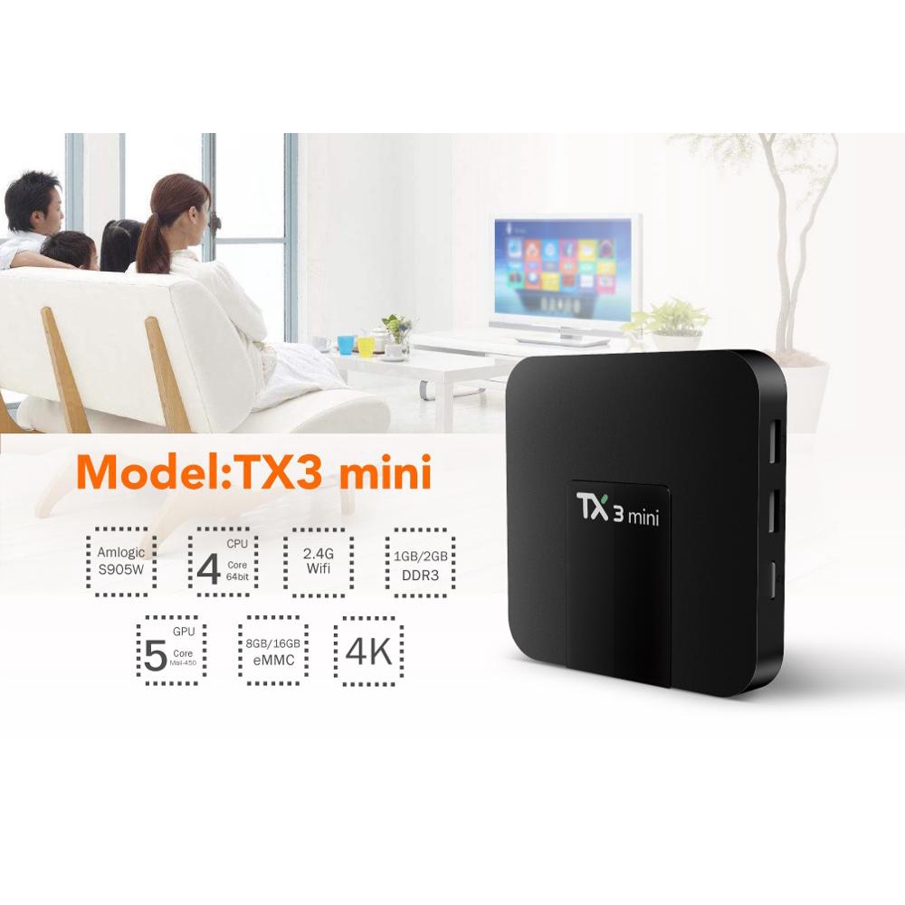 Tv Box Tx3 Mini Thông Minh Android 8.1 Amlogic S905W 1g 8g 2g 16g 4k H.265 2.4g 5g Dual Wifi Pk H95 T95