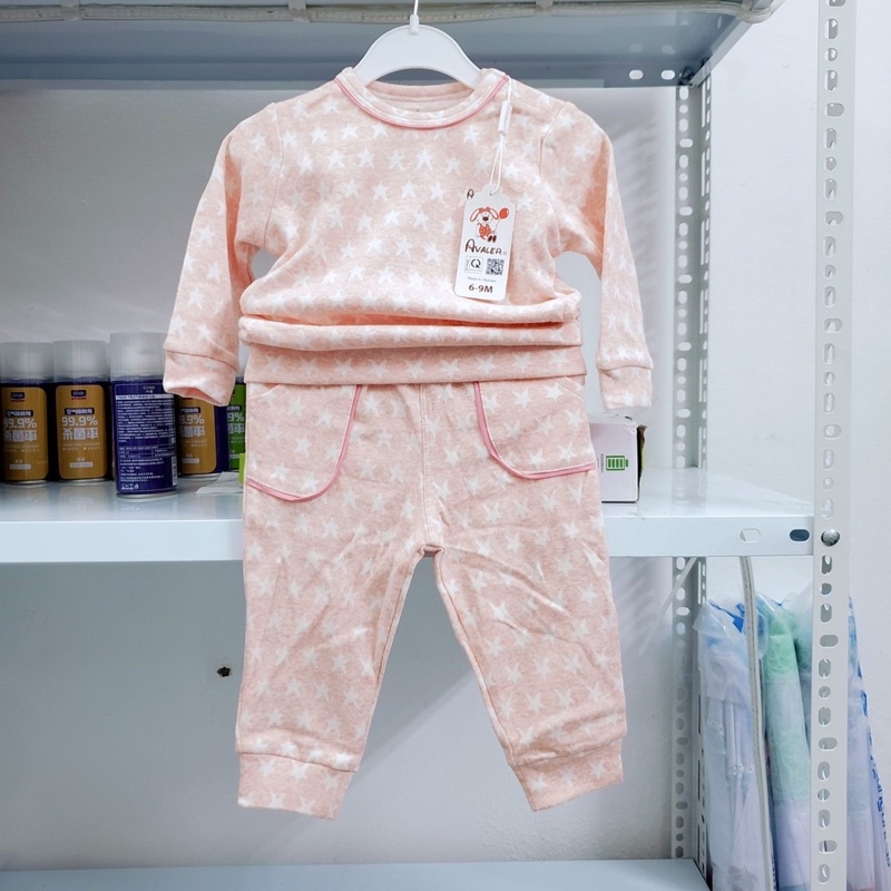 Avaler Bộ quần áo dài tay cúc cài vai vải cotton nỉ nhung thu đông cho bé 9-36 tháng